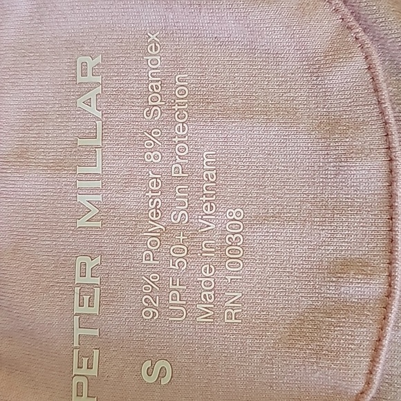 Peter millar pink long sleeve top Activewear. Henley style with zipper Excellent - Picture 9 of 12